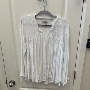 Rachel Zoe White Embroidered Blouse
